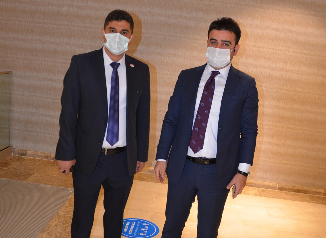 Kaymakam Korkutata ve Başkan Kıran, Hasta Müdür Arıkan İçin Hastanede