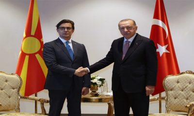 Cumhurbaşkanı Erdoğan, Kuzey Makedonya Cumhurbaşkanı Pendarovski ile bir araya geldi