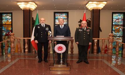 Millî Savunma Bakanı Hulusi Akar, İtalya Genelkurmay Başkanı Ora. Giuseppe Cavo Dragone’u Kabul Etti