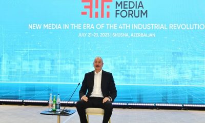 İlham Əliyev Şuşa Qlobal Media Forumunda çıxış edib